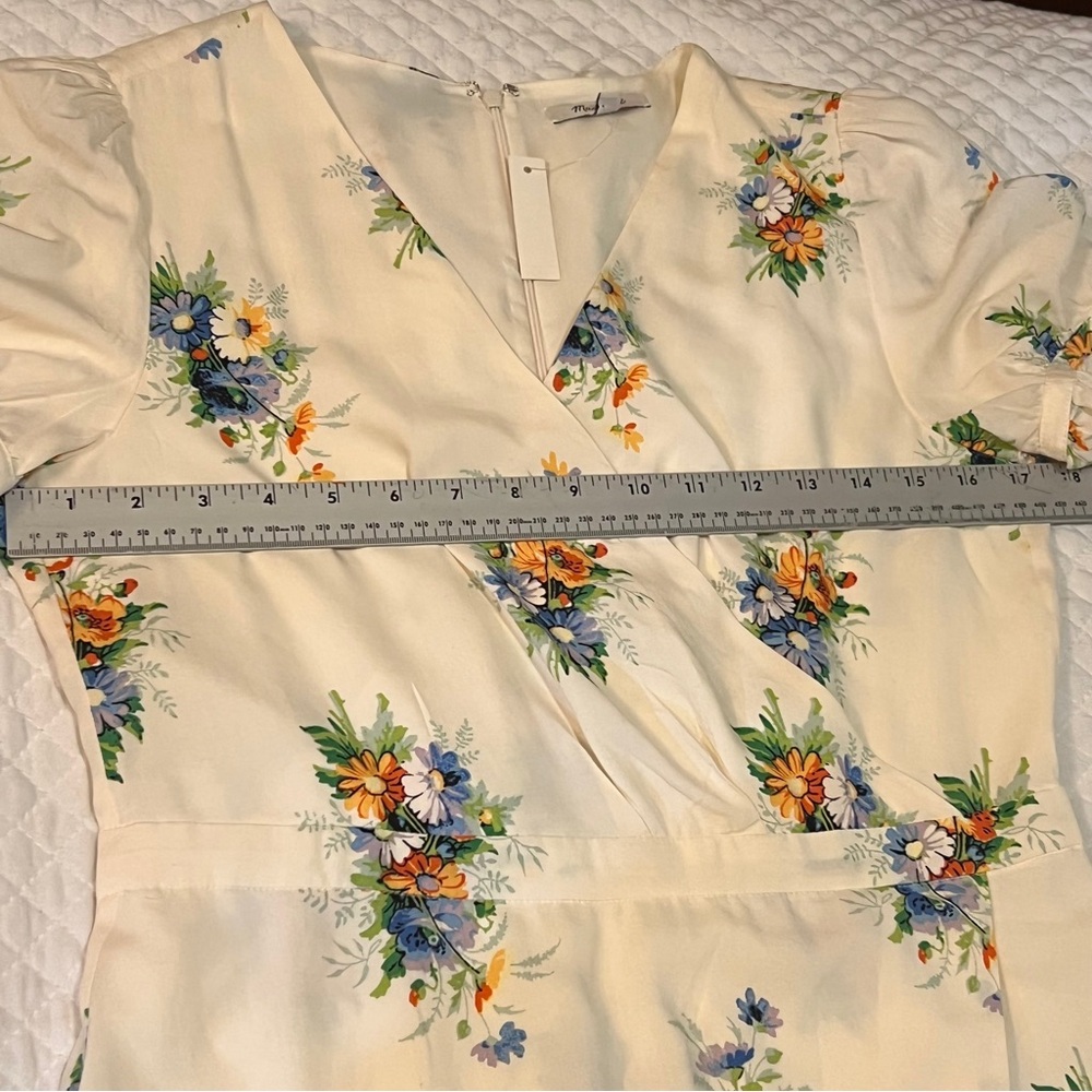Madewell Cream Floral Maxi Dress with Blue & Orange Bouquet Print - Picture 13 of 16